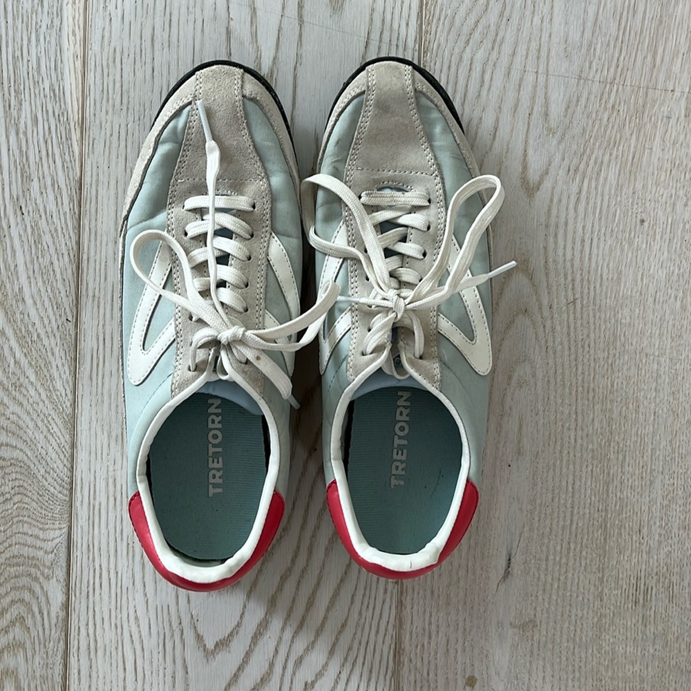 Tretorn size 7.5 nylon and suede sneakers.